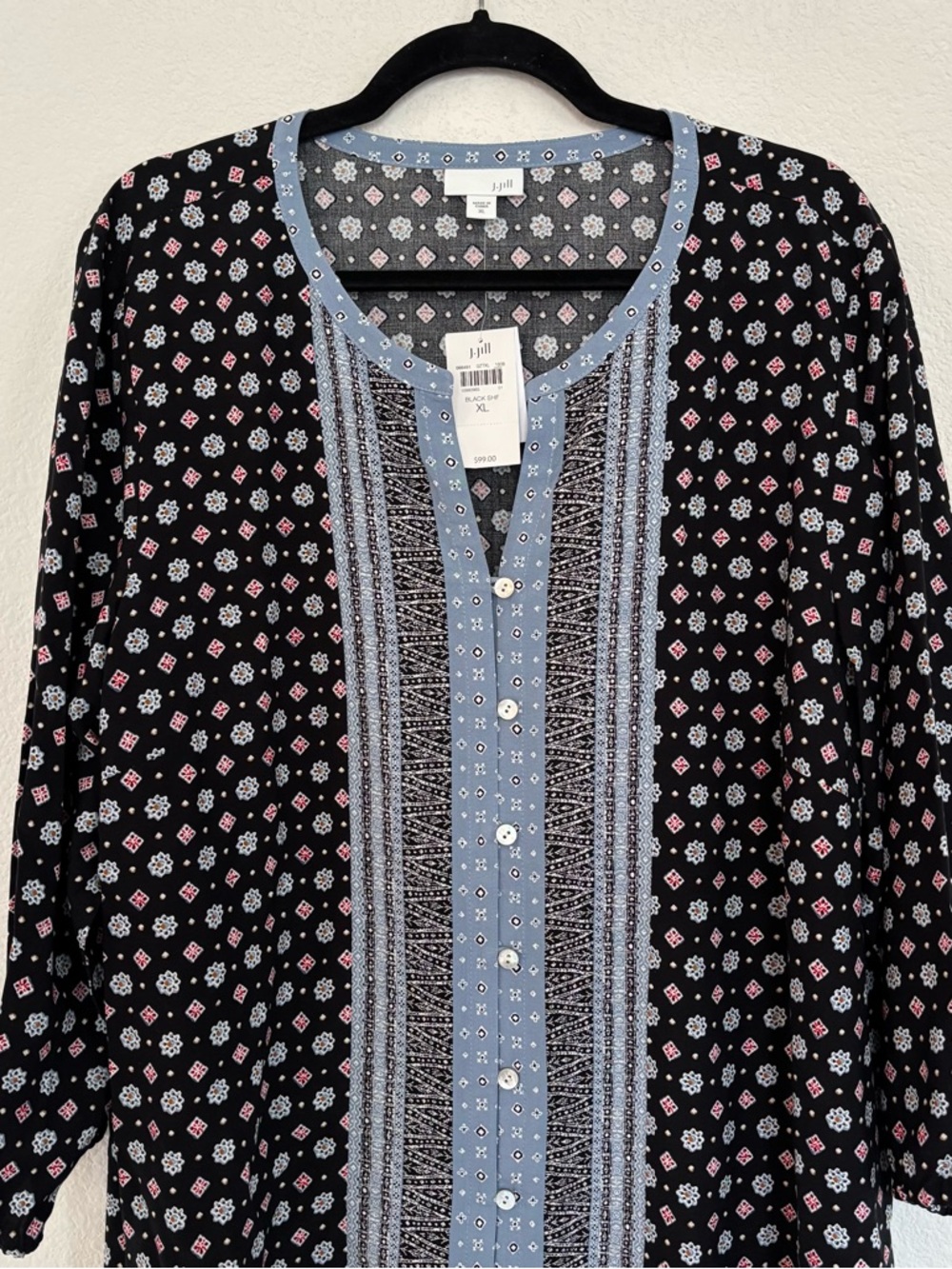 J. Jill Border Print Button Blouse NWT - Picture 2 of 7